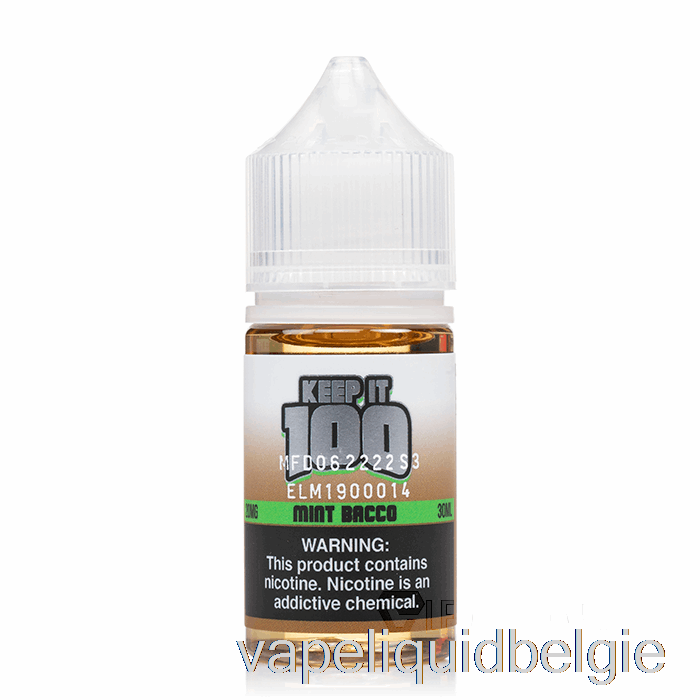 Vape België Mint Bacco-zouten - Bewaar Het 100 - 30 Ml 20 Mg